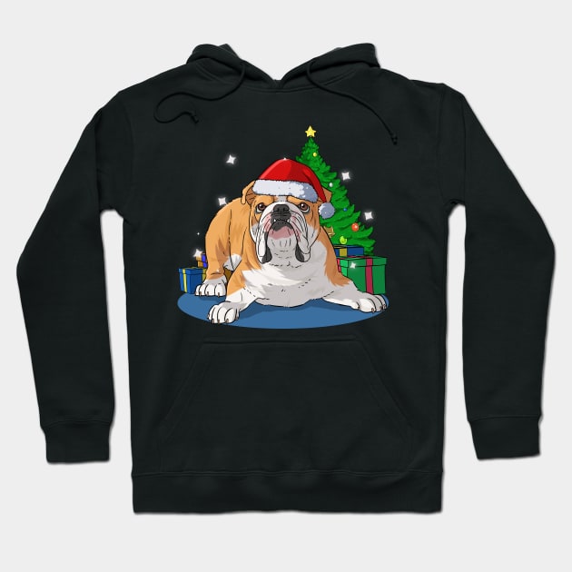 English Bulldog Merry Christmas Hoodie by Noseking